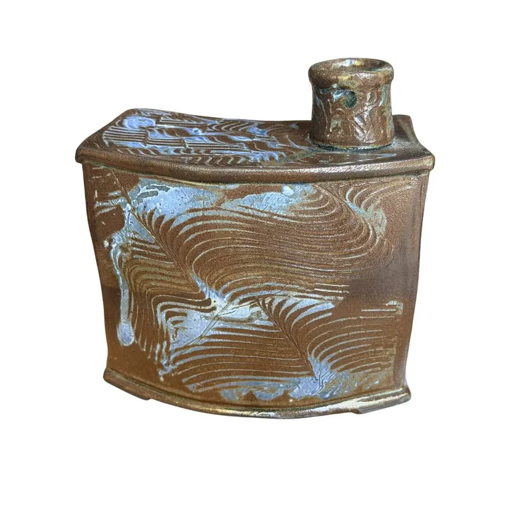 Unique Studio Art Pottery | Handcrafted Brown Glazed Ceramic Decorative Vase